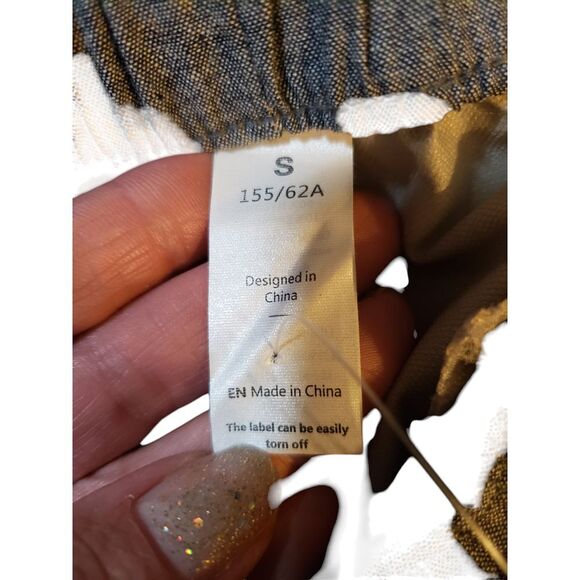 Halara Womens Drawstring Pants Beige S Flat Front Pleated Pockets Mid Rise - Picture 13 of 14